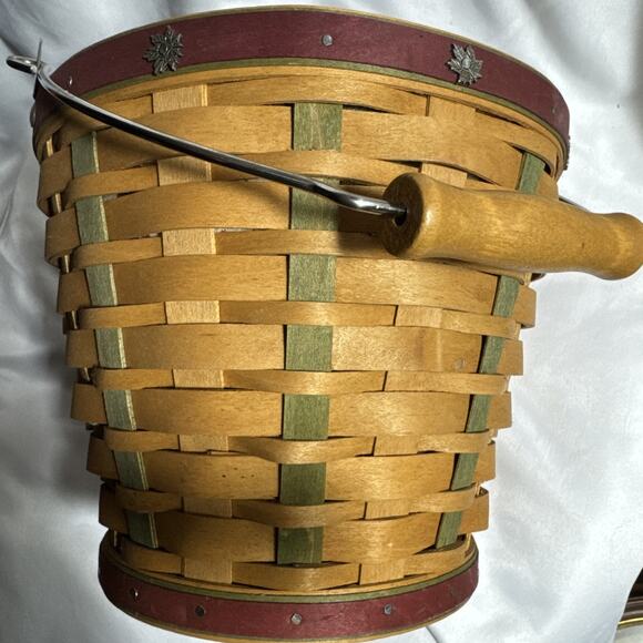 Longaberger 2003 Heritage Days Pail Basket, Liner, Protector USA Handmade EUC - Picture 8 of 12